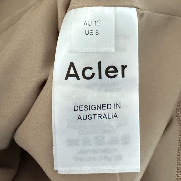 Acler Belvue Linen Blazer Jacket Double Breasted Two Tone Color Block Tan 8 NWOT - Picture 12 of 14